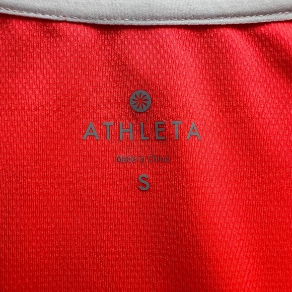 Athleta Neon Athletic Tunic Womens Small Orange Thumbholes Ruched Side - Picture 11 of 12